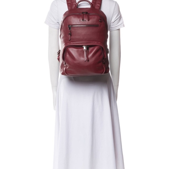 TUMI Leather Backpack – Burgundy main image 4
